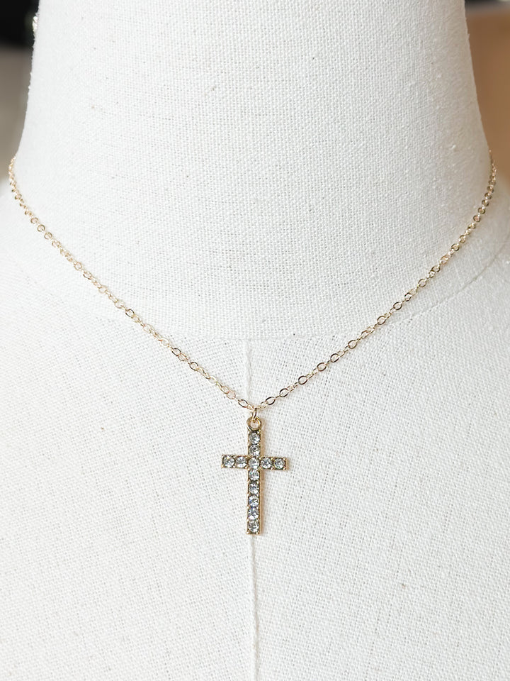 CZ Cross Pendant Necklace