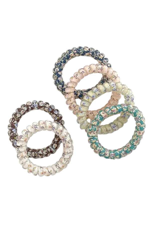 Vintage Floral Hair Coil Ties