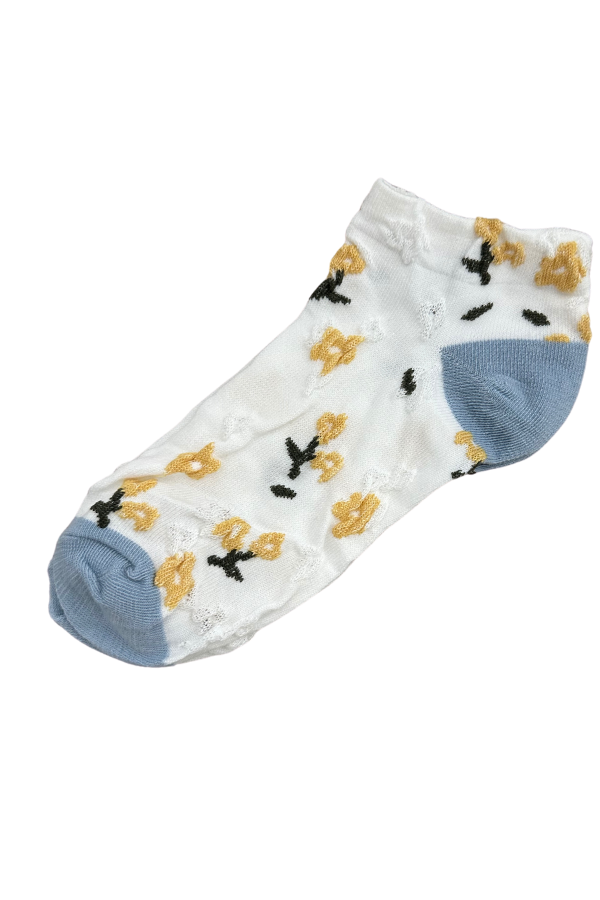 Yellow and Blue Floral Socks