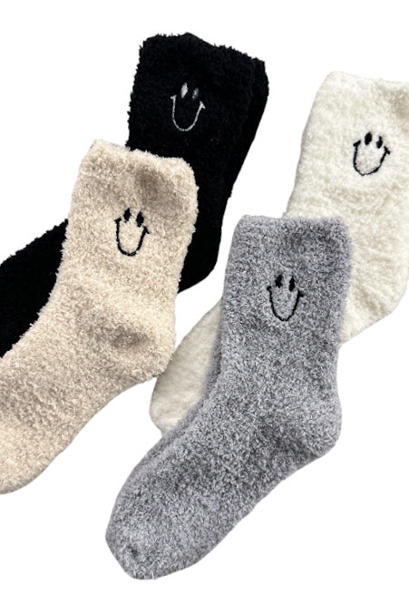 Smile Face Embroidered Socks