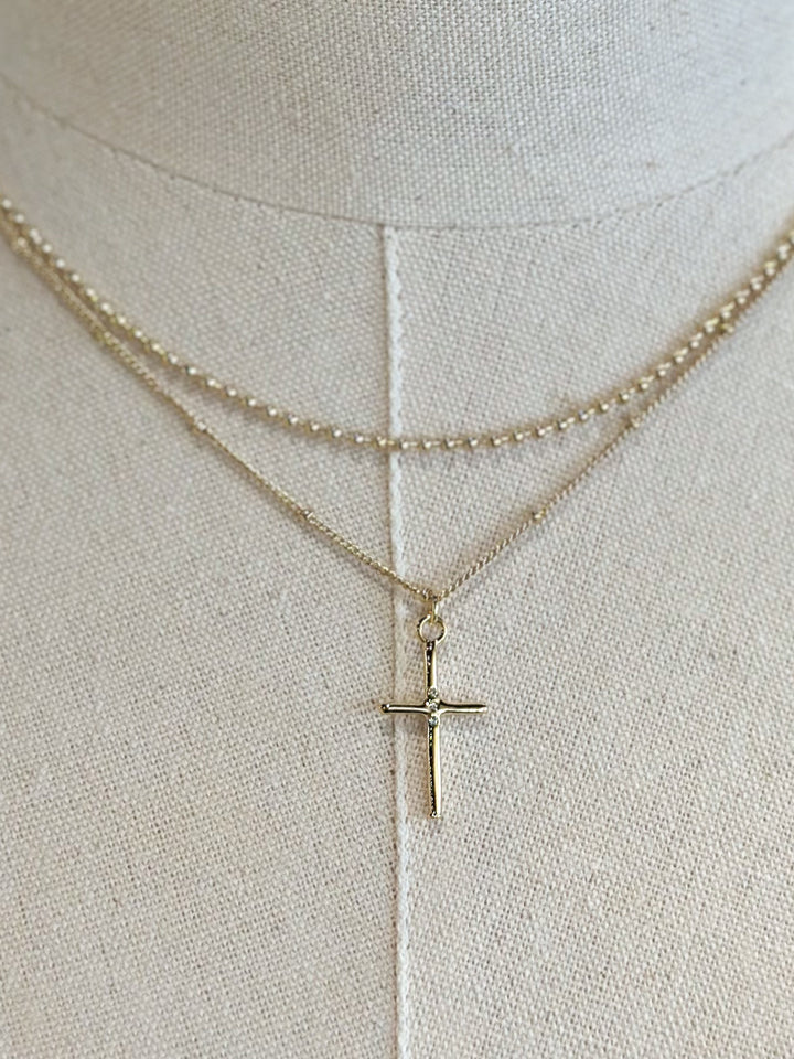 Pave Cross Pendant Necklace