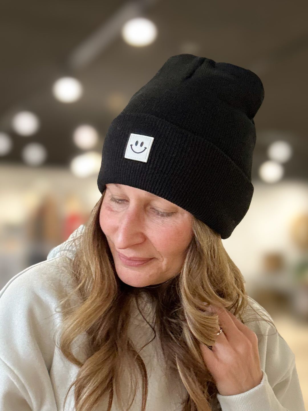 Smiley Face Patch Beanie