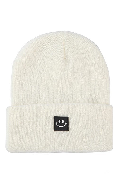 Smiley Face Patch Beanie