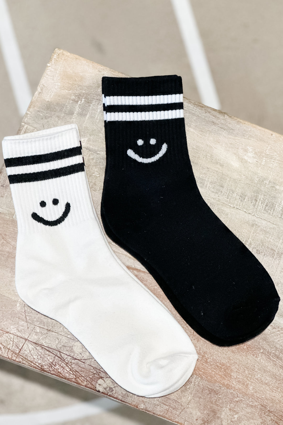 Smiley Face Crew Socks