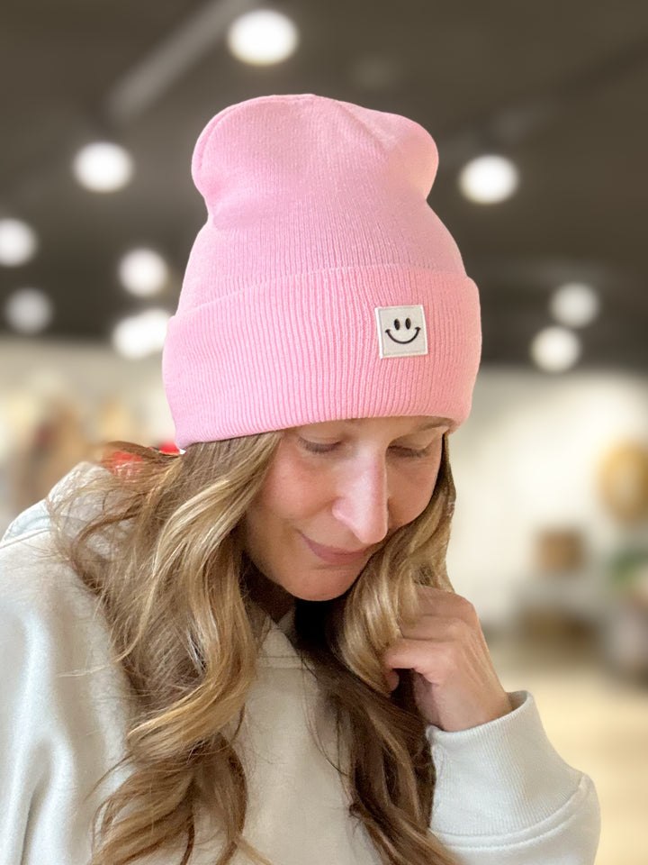 Smiley Face Patch Beanie