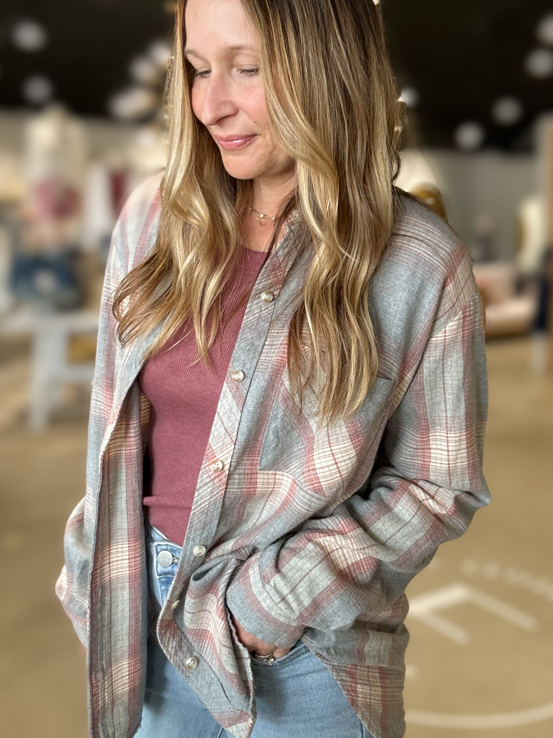 Halston Plaid Shirt