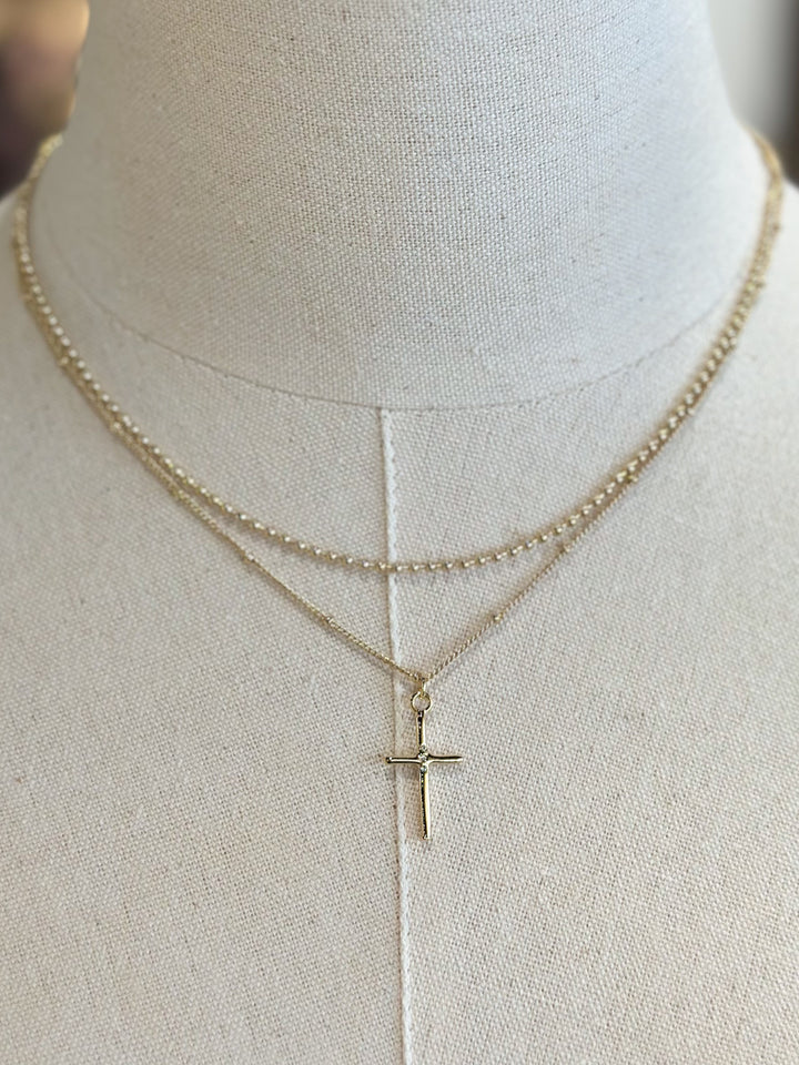 Pave Cross Pendant Necklace
