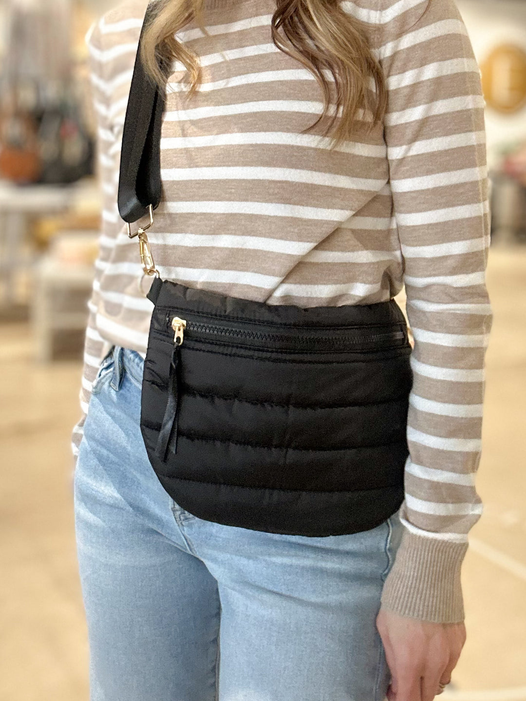 Jolie Quilted Puffer Crossbody Bag