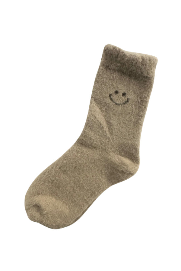 Smile Face Fluffy Socks