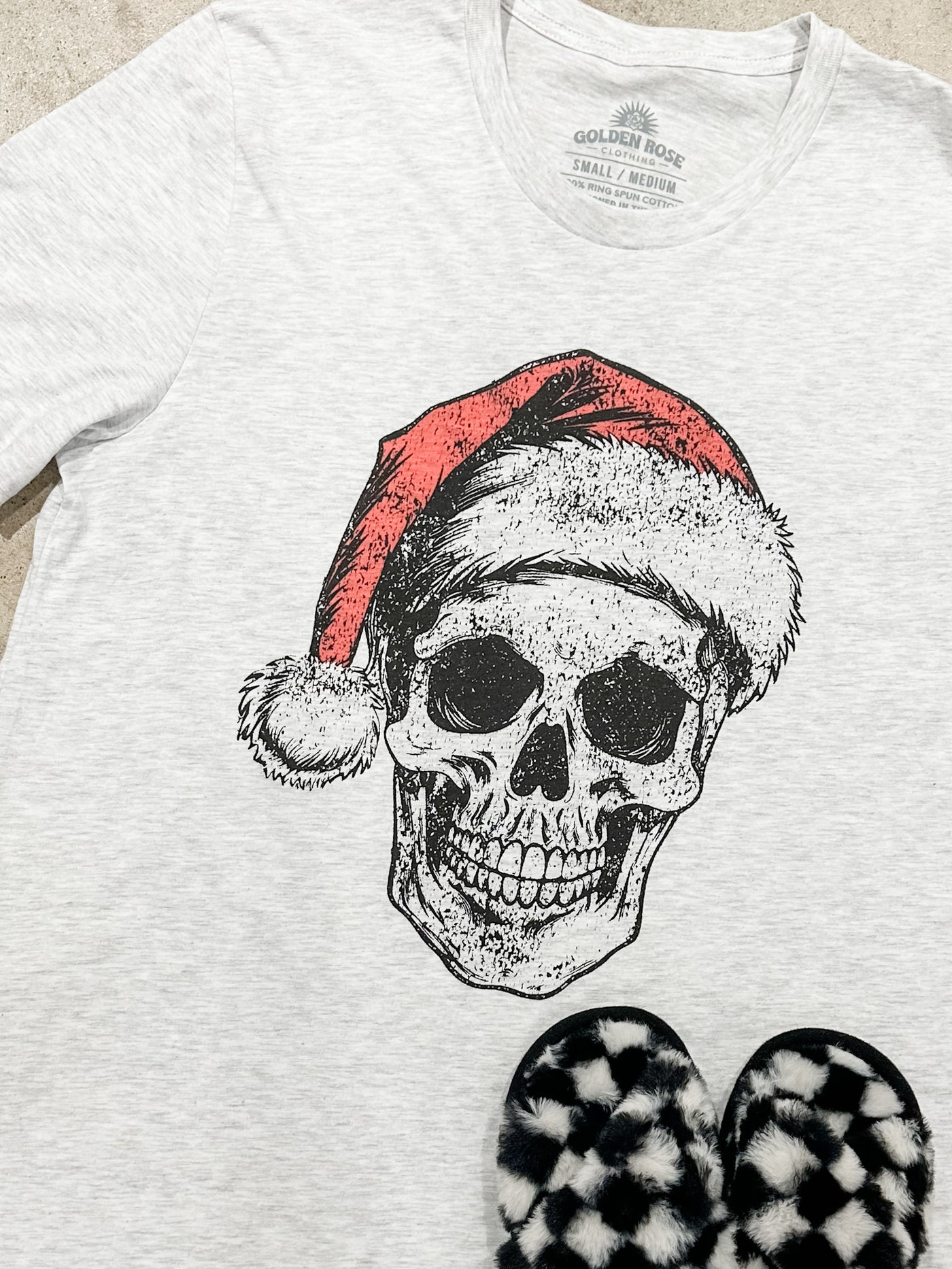 Santa Christmas Skeleton Graphic Tee
