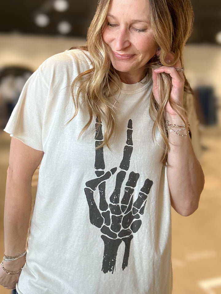 Peace Out Skeleton Graphic Tee
