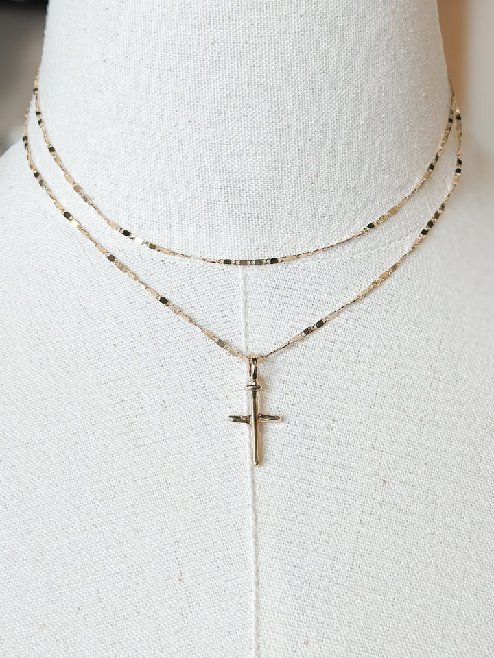 Double Layered Cross Necklace