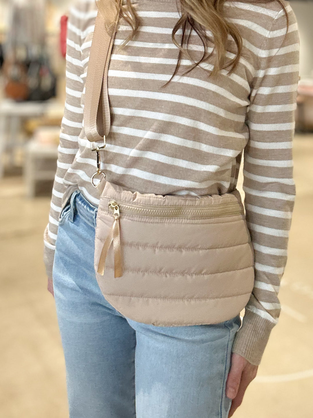 Jolie Quilted Puffer Crossbody Bag