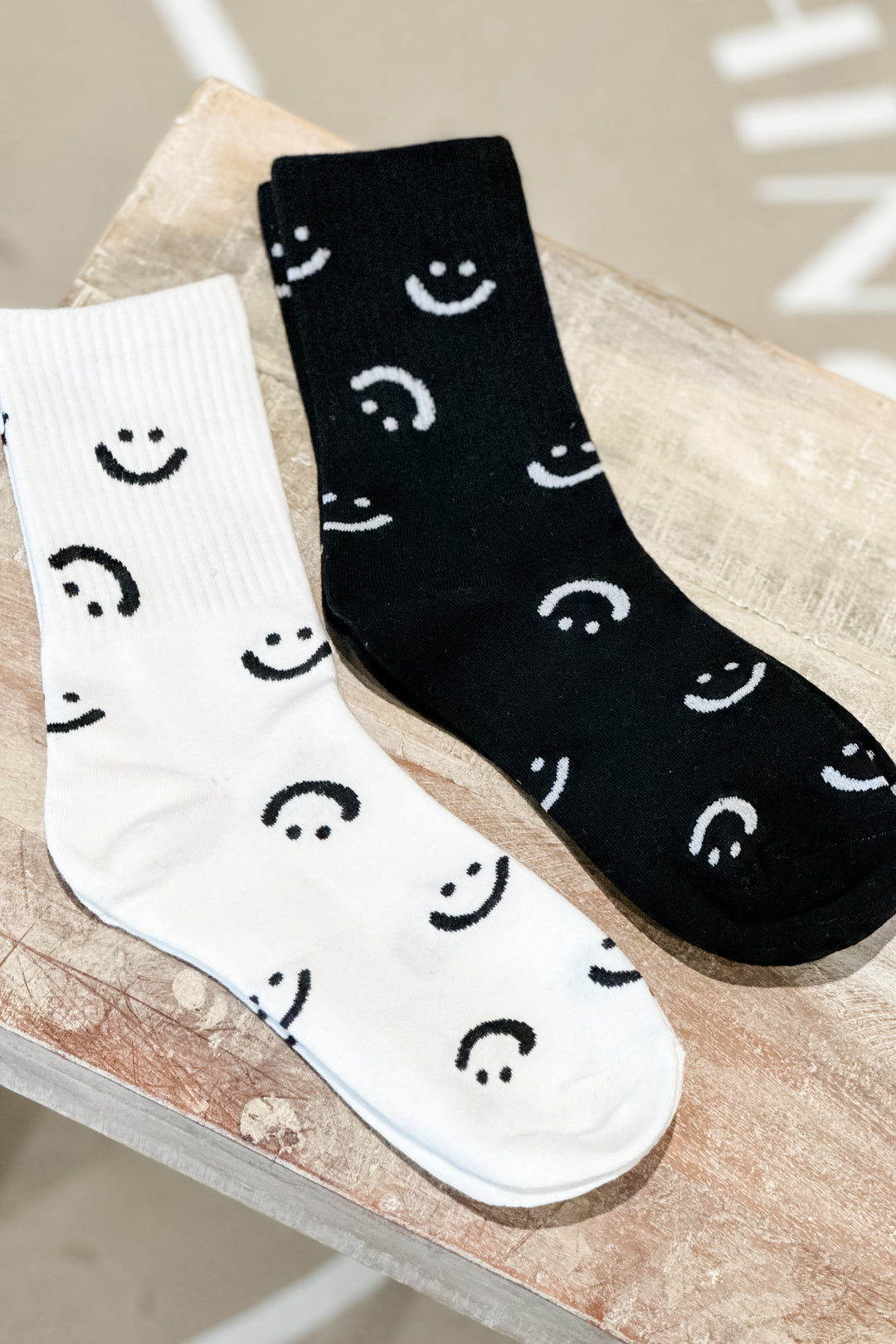 Multi Smiley Face Crew Socks