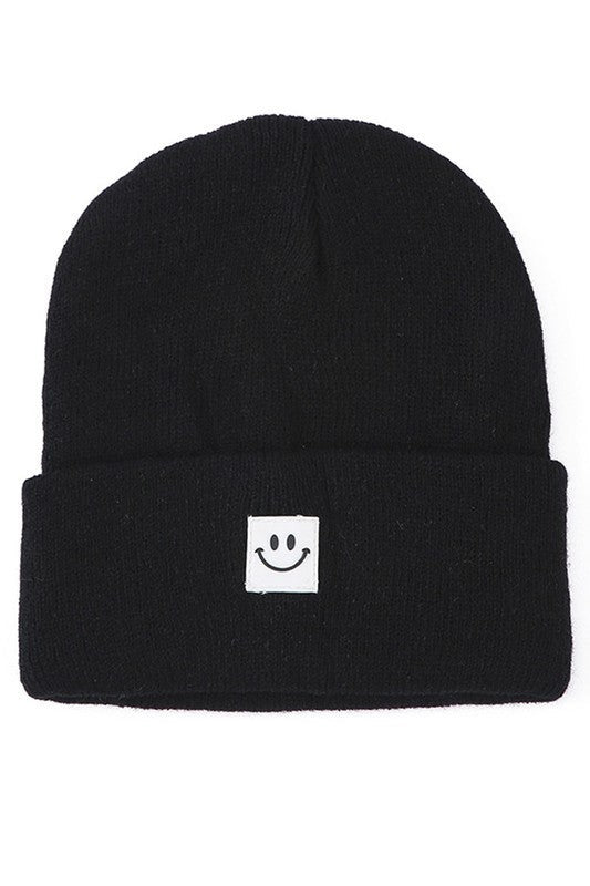 Smiley Face Patch Beanie