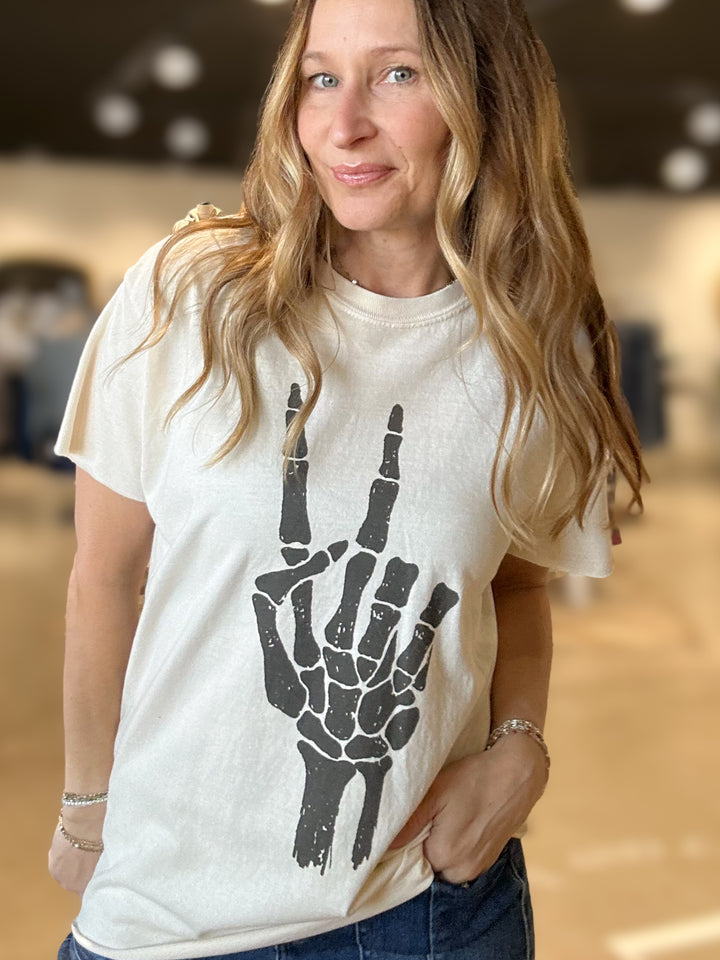 Peace Out Skeleton Graphic Tee
