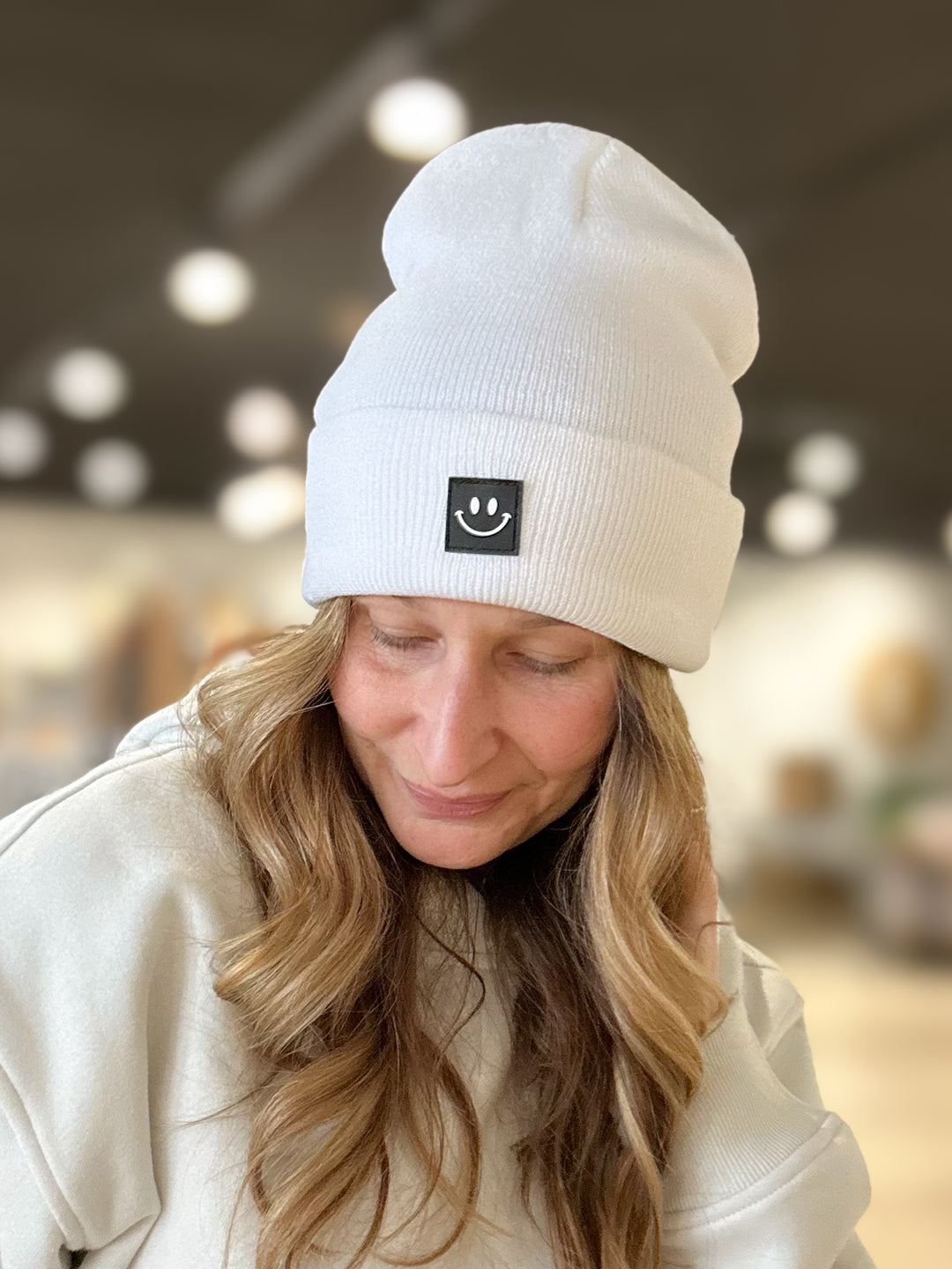 Smiley Face Patch Beanie