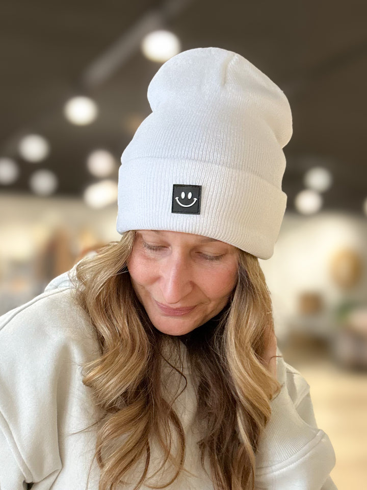 Smiley Face Patch Beanie