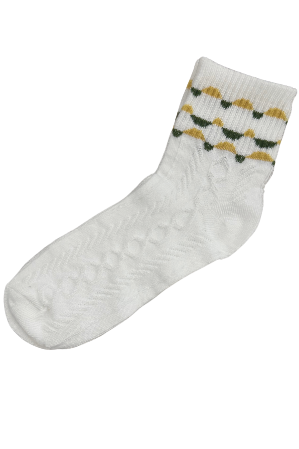 White Floral Socks