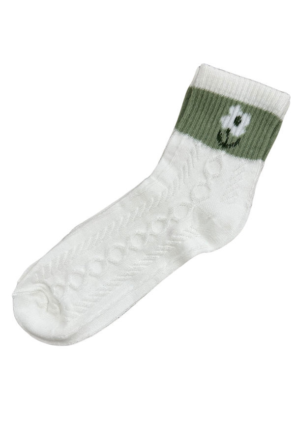 White Floral Socks