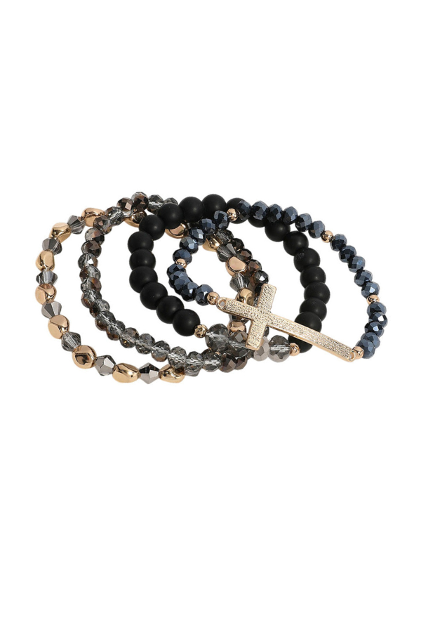 Natural Stone Cross Bracelet