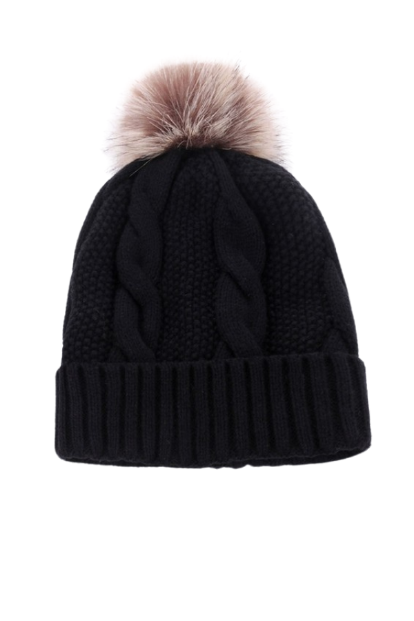 Cable Knit Pom Pom Beanie
