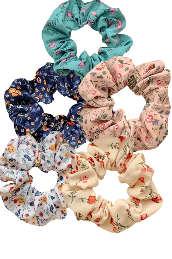 Vintage Ditsy Floral Hair Scrunchies