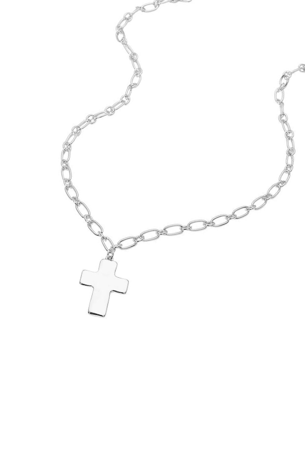 Cross Paperclip Chain Necklace