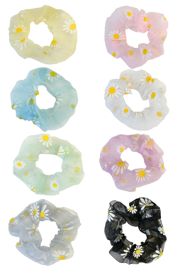 Daisy Chiffon Hair Scrunchies