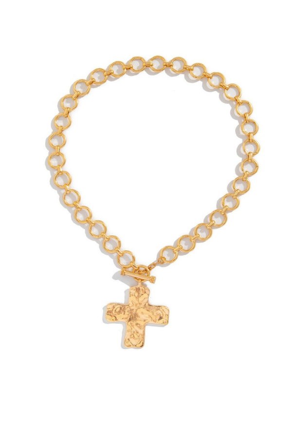 Hammered Cross Necklace