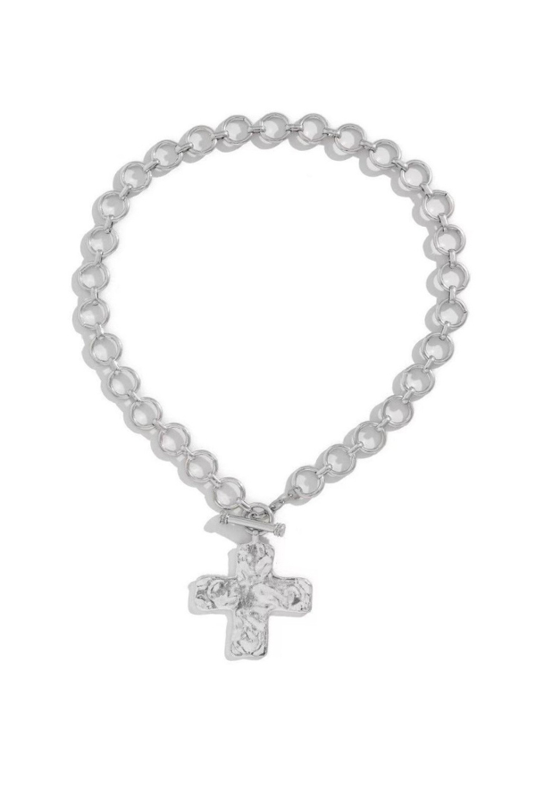 Hammered Cross Necklace