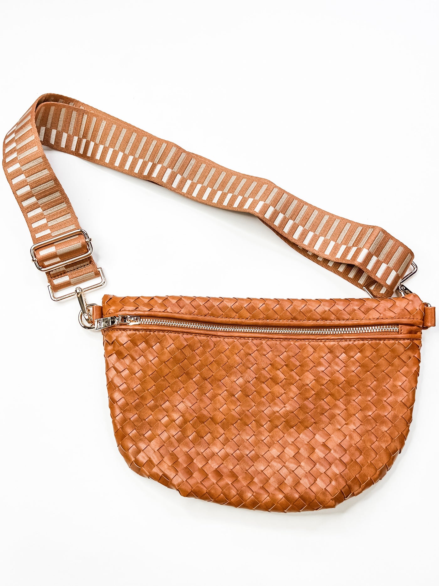 Pretty Simple Woven Westlyn Bum Bag in Brown - Her Hide Out